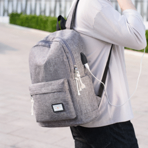 CarryCharge™ Casual Travel Backpack – Built-In USB Charging Port